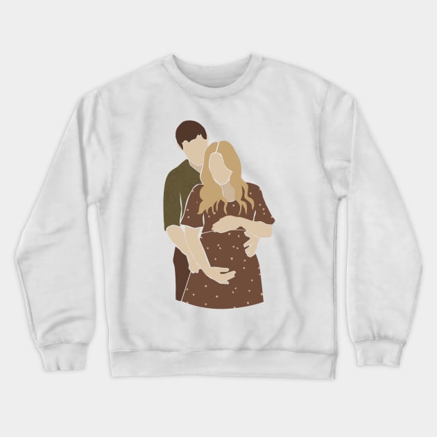 Abstract pregnant vector mother family Illustration Crewneck Sweatshirt by NJORDUR